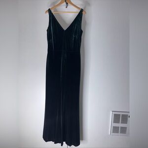lauren ralph lauren Green Velevet V Neck‎ / V Back Maxi Gown Dress Sleeveless 10